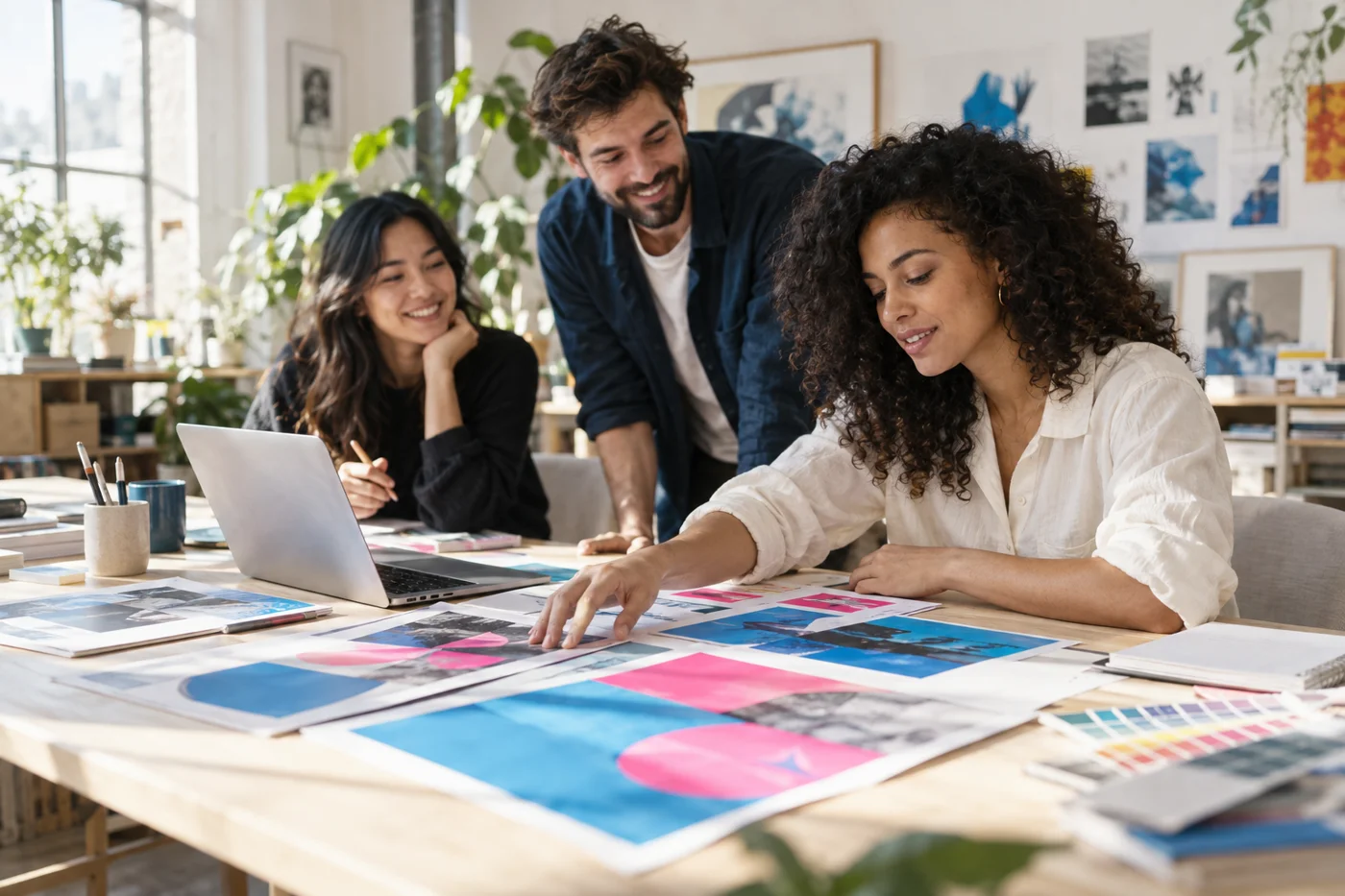 Designers reviewing campaign references